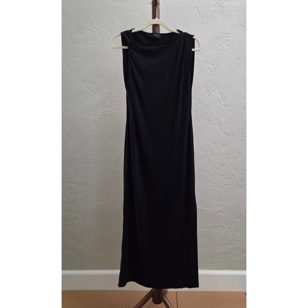 D252.‎ Black Sleeveless Drape Neck Maxi Dress